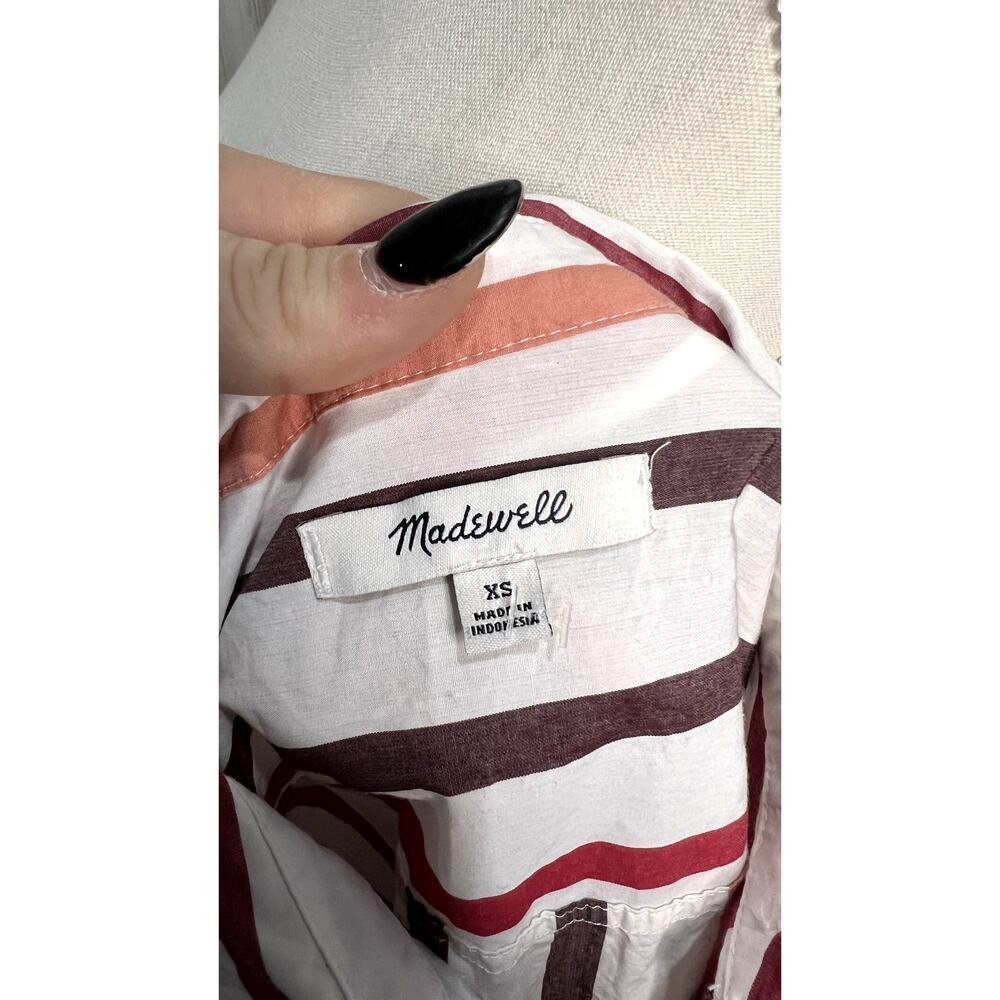 Madewell Women's XS Striped Button-Up Shirt Long Sleeve Casual Relaxed Fit - Picture 10 of 10